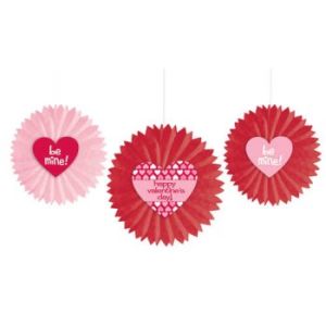 Valentine Tissue Fans w/Heart Attachment