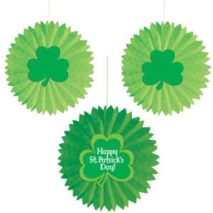 St Patrick's Tissue Fans w/Shamrock Attachment