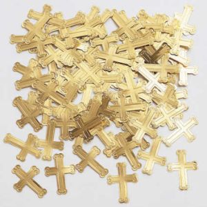 Gold Embossed Crosses Confetti