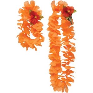 Orange Lei & Headband Set