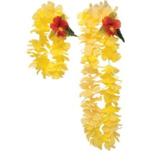 Yellow Lei & Headband Set