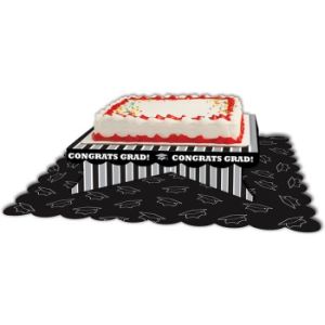 Graduation Cake Stand w/Confetti
