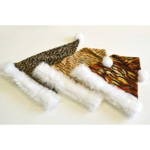 Animal Print Santa Hat
