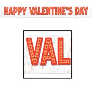 Metallic Happy Valentine's Day Banner