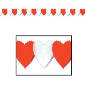 Red & White Heart Garland