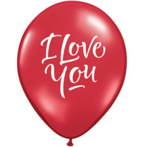 I love You Ruby Red Qualatex Balloons