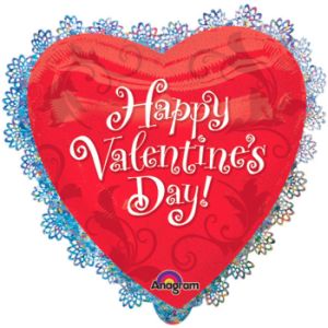 Happy Valentine's Day 22-inch Intricates Lace Foil Balloon