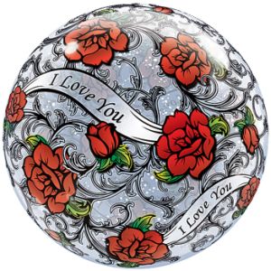 I Love You w/Red Roses Bubble Balloon