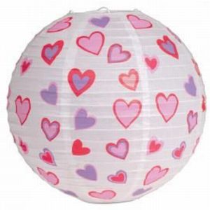Red Hearts Paper Lantern