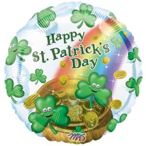 Smiley Shamrock Happy St Patrick's Day Foil Balloon