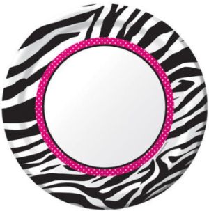 Pink Zebra Boutique Zebra Border 9-inch Plates