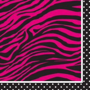 Pink Zebra Boutique 3-Ply Beverage Napkins