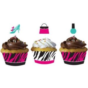 Pink Zebra Boutique Cupcake Wrappers w/Picks