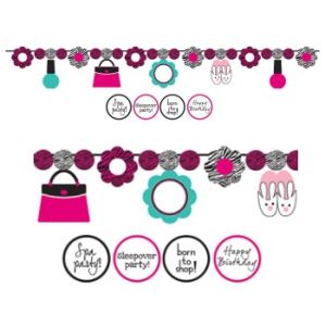Pink Zebra Boutique Circle Ribbon Banner w/Stickers