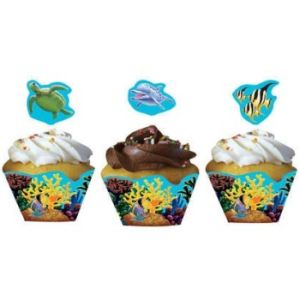 Ocean Party Cupcake Wrappers w/Picks