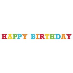 Happy Birthday Stripes Ribbon Banner