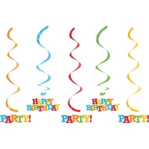 Happy Birthday Stripes Hanging Danglers