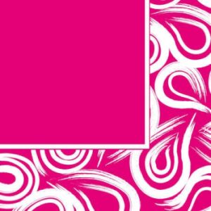 Coordinate 3-Ply Lunch Napkins, Hot Magenta Swirl