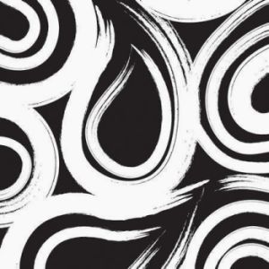 Coordinate 3-Ply Beverage Napkins, Black Swirl