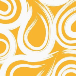 Coordinate 3-Ply Beverage Napkins, Schoolbus Yellow Swirl