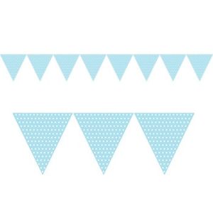 Pastel Blue w/Dots Paper Flag Banner
