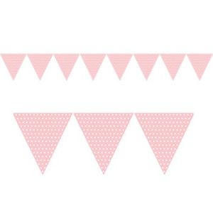 Pink w/Dots Paper Flag Banner