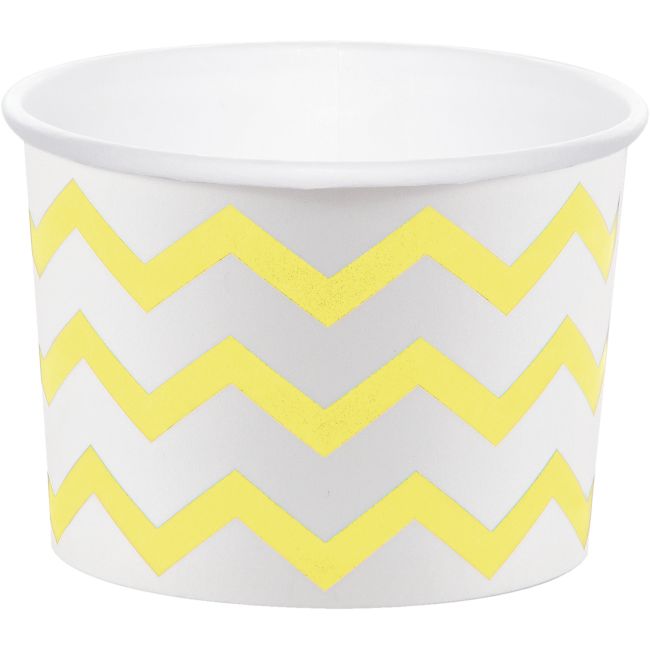 Yellow Chevron Stripe Paper Treat Cups Mimosa Paper and Plastic Dinnerware