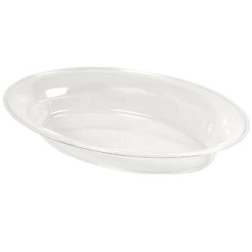 Clear Oval Plastic Serving Bowl 16" x 11" Rigid Plastic Oval Serving