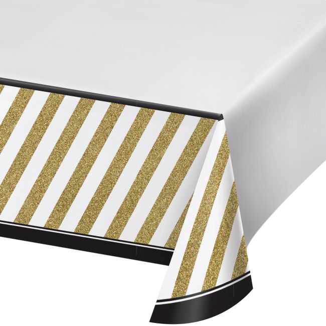 Black and Gold Plastic Tablecloth Tablecloths, Skirts and Runners