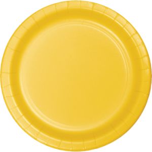Heavy Duty 7-inch Paper Plates, School Bus Yellow