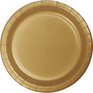 Heavy Duty 10-inch Paper Plates, Metallic Gold