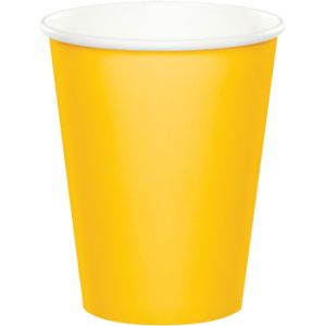 Cups - 9 oz Hot or Cold, School Bus Yellow