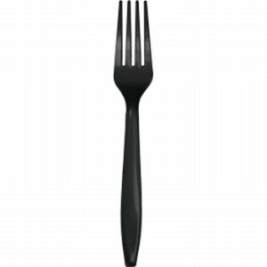 Heavy Duty Plastic Forks, Black