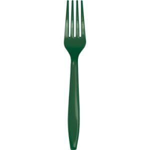 Heavy Duty Plastic Forks, Hunter Green