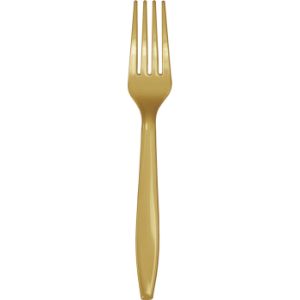 Heavy Duty Plastic Forks, Metallic Gold