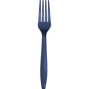 Heavy Duty Plastic Forks, Navy Blue