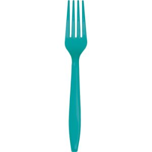 Heavy Duty Plastic Forks, Teal