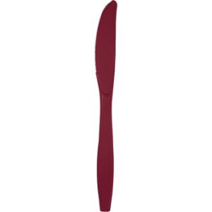 Heavy Duty Plastic Knives, Burgundy