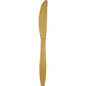 Heavy Duty Plastic Knives, Metallic Gold