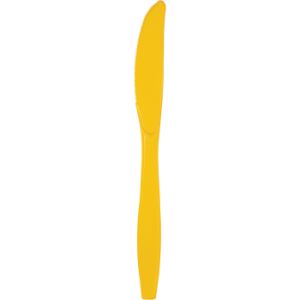 Heavy Duty Plastic Knives, School Bus Yellow
