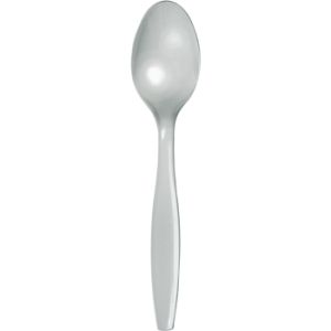Heavy Duty Plastic Spoons, Silver