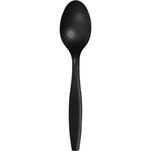 Heavy Duty Plastic Spoons, Black