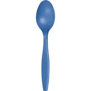 Heavy Duty Plastic Spoons, True Blue