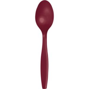 Heavy Duty Plastic Spoons, Burgundy
