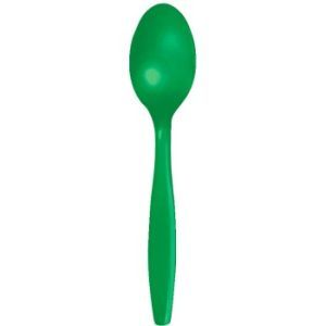 Heavy Duty Plastic Spoons, Green