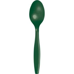 Heavy Duty Plastic Spoons, Hunter Green