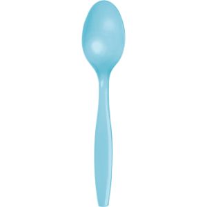 Heavy Duty Plastic Spoons, Pastel Blue