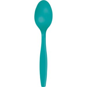 Heavy Duty Plastic Spoons, Teal