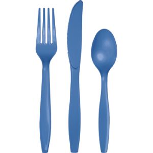 Heavy Duty Plastic Cutlery, True Blue