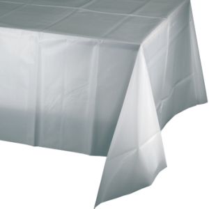 Plastic Banquet Table Cover, Silver